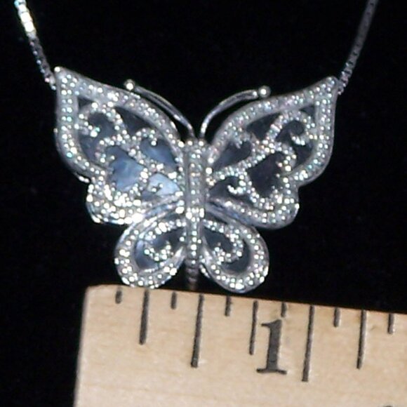 Diamond-Studded Butterfly Necklace - Picture 3 of 6